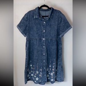 Denim floral dress